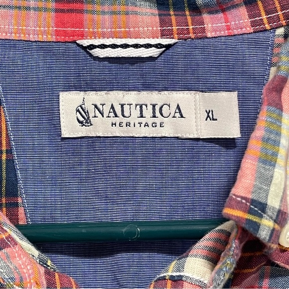 Náutica Long-sleeve Burton Down Plaid Shirt Men Size XL - Picture 9 of 11
